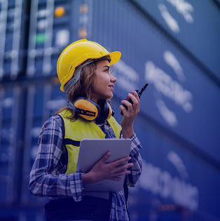 Woman in hardhat